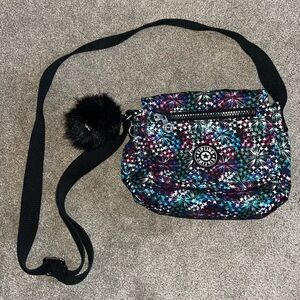 Kipling Small Crossbody Purse w/ Pom-Pom Keychain